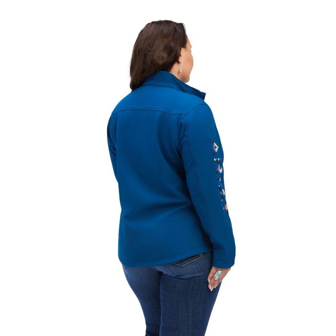 Ariat New Team Softshell Jacket Women D0X63517 Hydra/Night Sky Blanket Tops