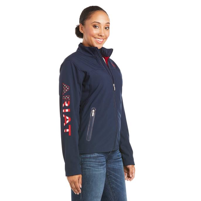 Ariat New Team Softshell Jacket Women D0X63531 Navy Usa Tops
