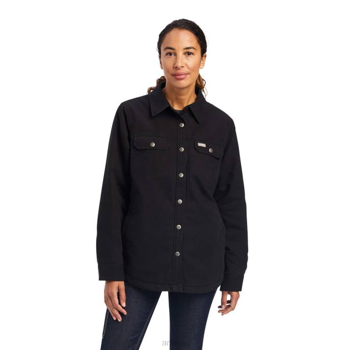 Ariat Rebar Classic Canvas Shirt Jacket Women D0X63640 Black Tops