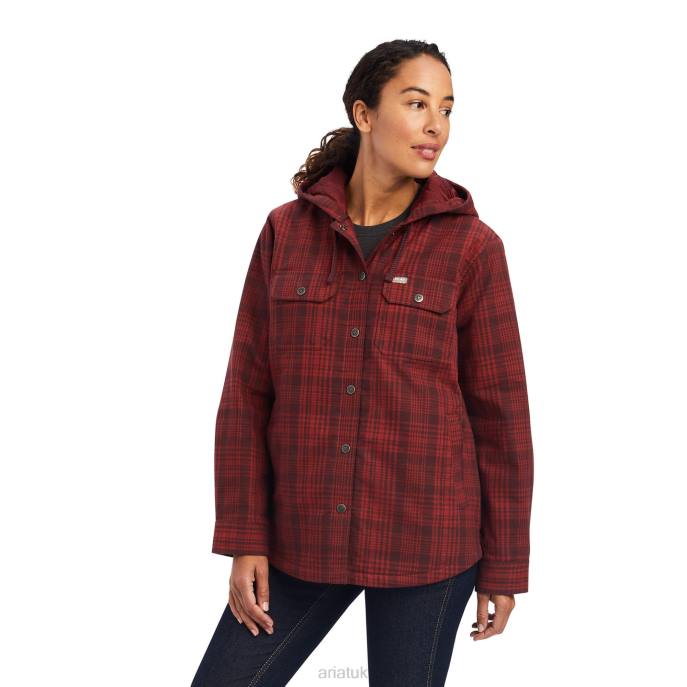 Ariat Rebar Flannel Shirt Jacket Women D0X63425 Rosewood Tops