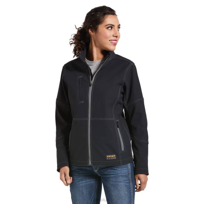 Ariat Rebar Stretch Canvas Softshell Jacket Women D0X63587 Black Tops