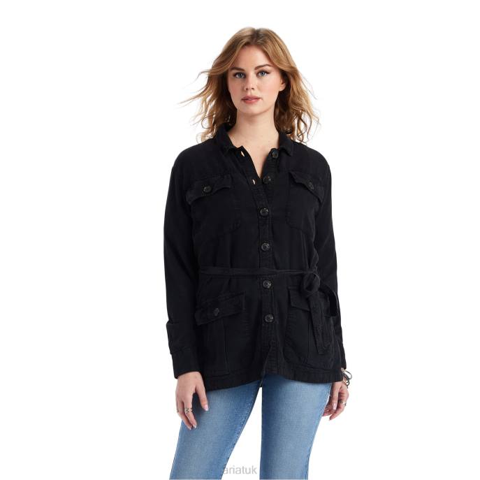 Ariat Safari Shirt Jacket Women D0X63645 Black Tops