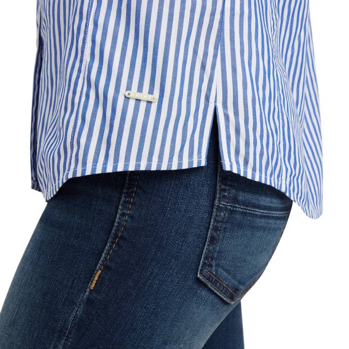 Ariat Clarion Blouse Women D0X63017 Sky Pinstripe Tops