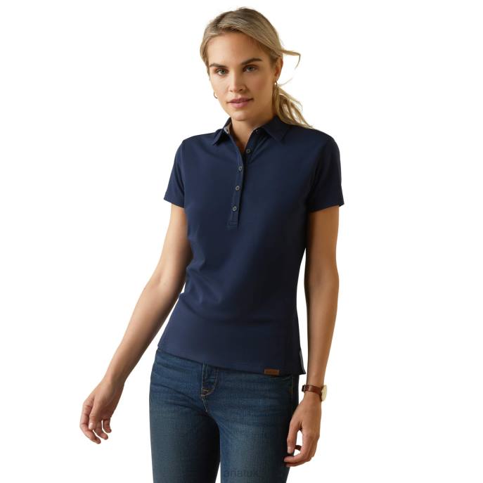 Ariat Cloverdale Polo Women D0X63248 Navy Tops