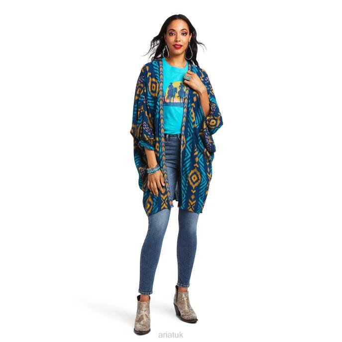 Ariat Ella Kimono Wrap Women D0X63289 Multi Print Tops