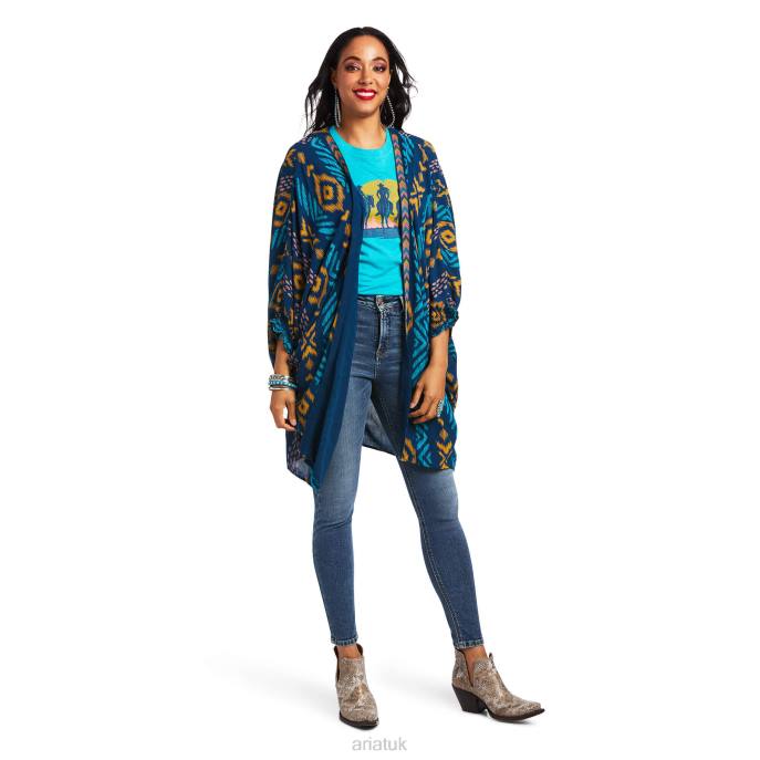 Ariat Ella Kimono Wrap Women D0X63289 Multi Print Tops