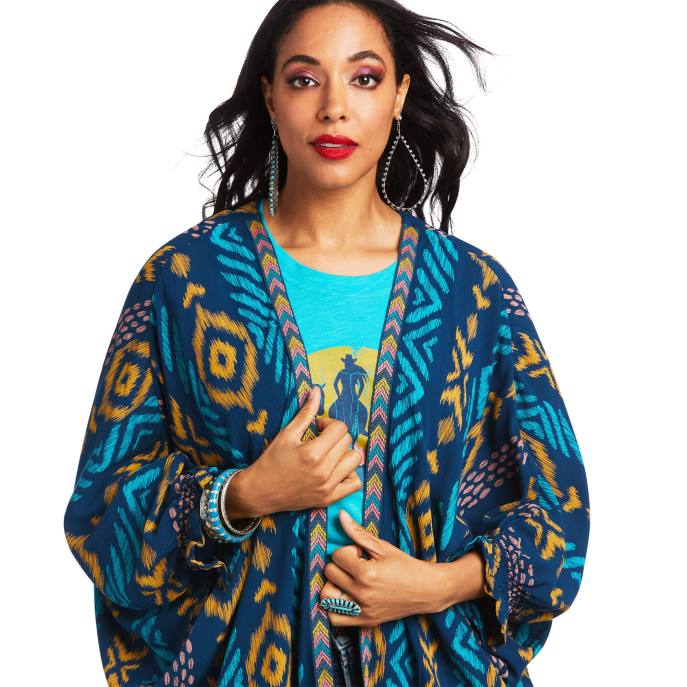 Ariat Ella Kimono Wrap Women D0X63289 Multi Print Tops