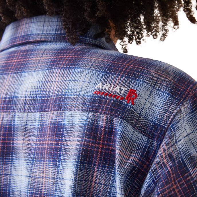 Ariat FR McDowell Work Shirt Women D0X63139 Clear Skies Plaid Tops