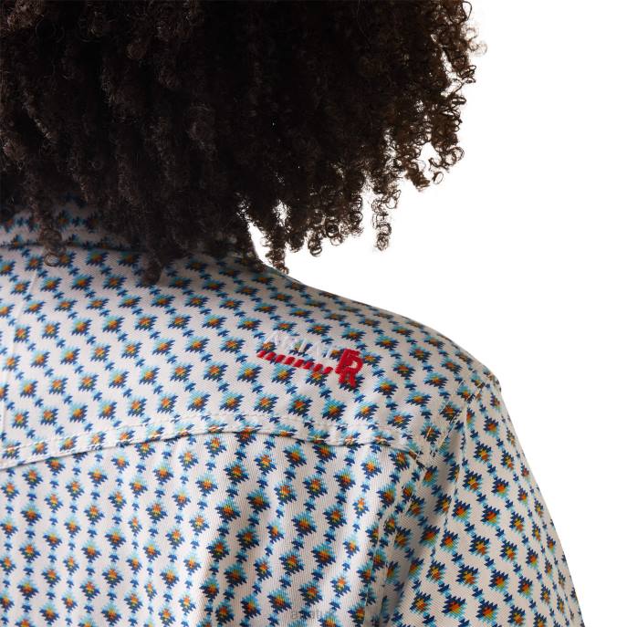 Ariat FR Middleton Snap Work Shirt Women D0X63104 Bachelor Button Print Tops