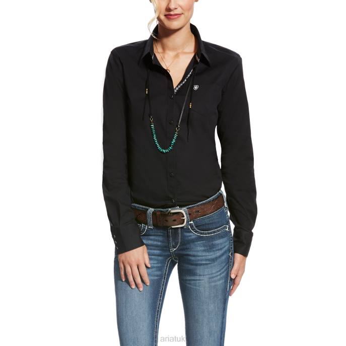 Ariat Kirby Stretch Shirt Women D0X62787 Black Tops