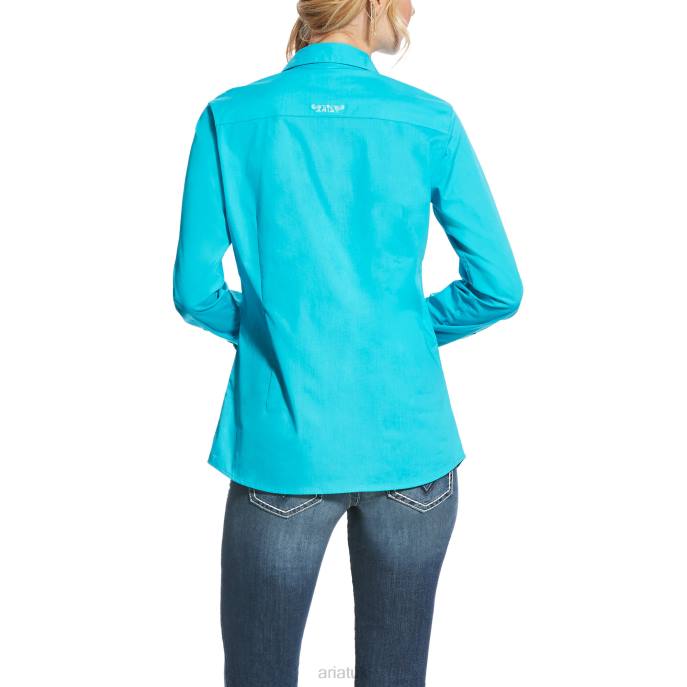 Ariat Kirby Stretch Shirt Women D0X62865 Bluebird Tops
