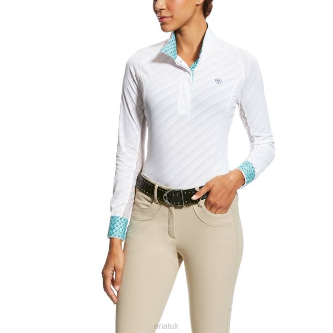 Ariat Marquis Show Shirt Women D0X63700 White Mesh Tops