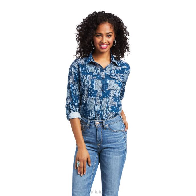 Ariat Outbound VentTEK Stretch Shirt Women D0X63063 Tile Paisley Tops