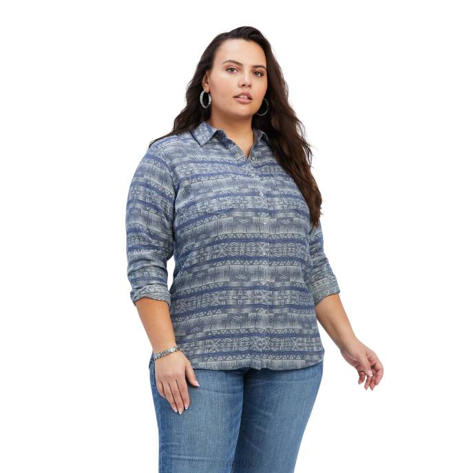 Ariat REAL Billie Jean Shirt Women D0X62984 Nightrider Jacquard Tops