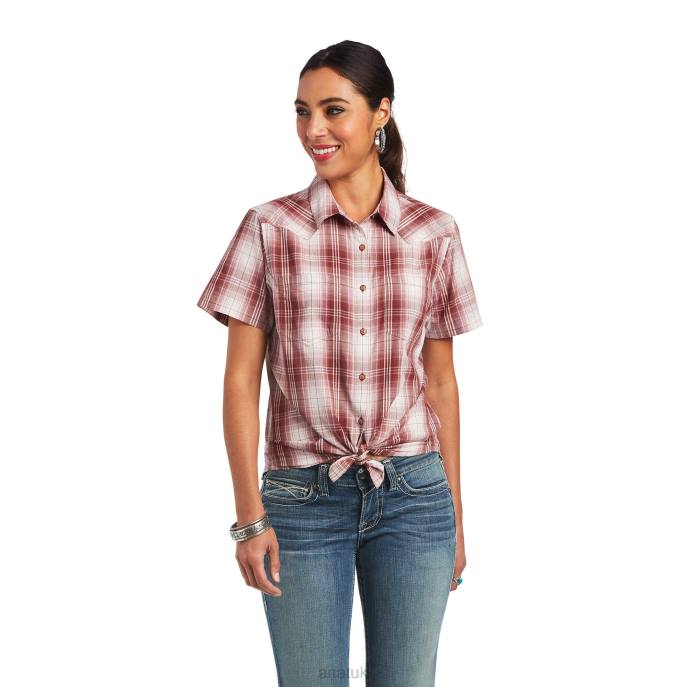 Ariat REAL Billie Jean Shirt Women D0X63141 Russet Plaid Tops