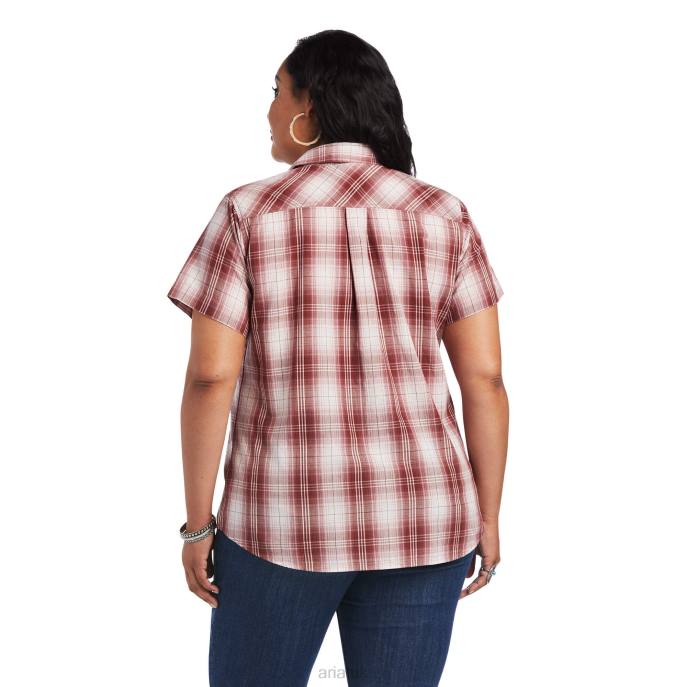 Ariat REAL Billie Jean Shirt Women D0X63141 Russet Plaid Tops