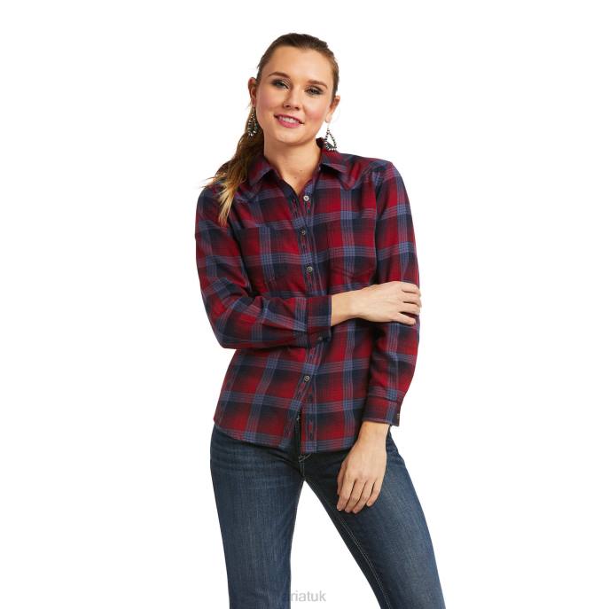 Ariat REAL Billie Jean Shirt Women D0X63201 Fireside Plaid Tops