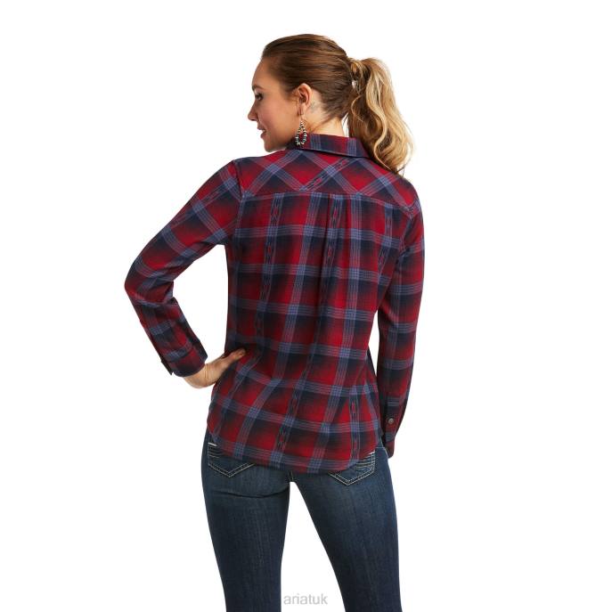 Ariat REAL Billie Jean Shirt Women D0X63201 Fireside Plaid Tops