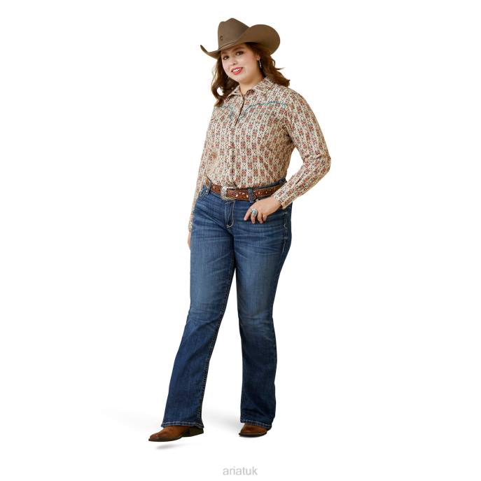 Ariat REAL Cimarron Shirt Women D0X63159 Cimarron Printed Dobby Tops