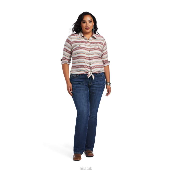 Ariat REAL Rosewood Shirt Women D0X62948 Rosewood Jacquard Tops