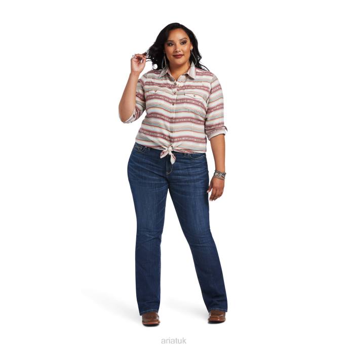 Ariat REAL Rosewood Shirt Women D0X62948 Rosewood Jacquard Tops