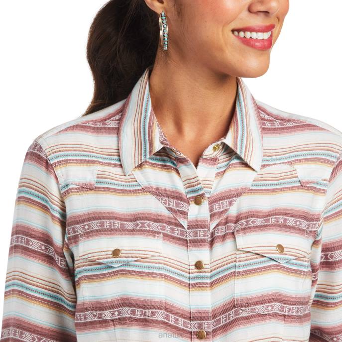 Ariat REAL Rosewood Shirt Women D0X62948 Rosewood Jacquard Tops