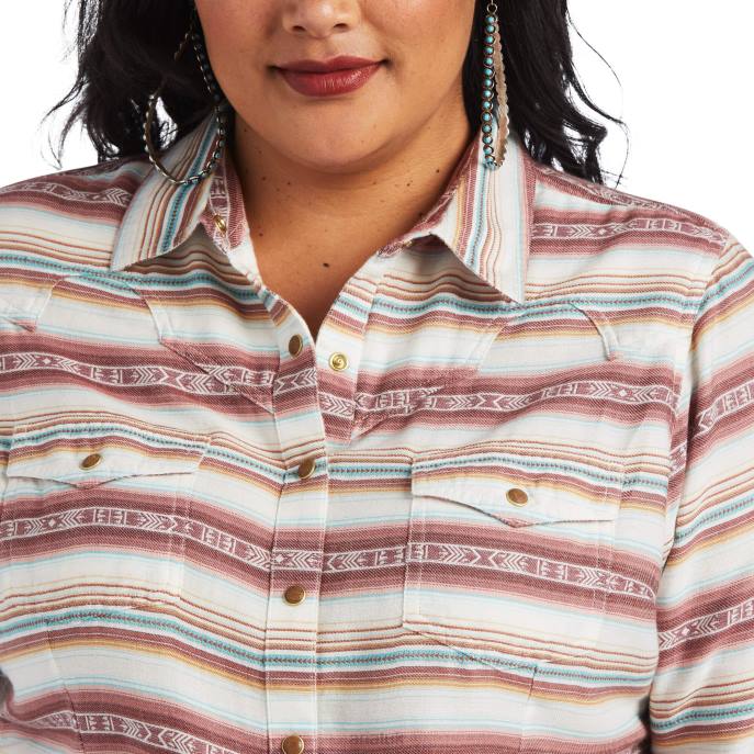 Ariat REAL Rosewood Shirt Women D0X62948 Rosewood Jacquard Tops