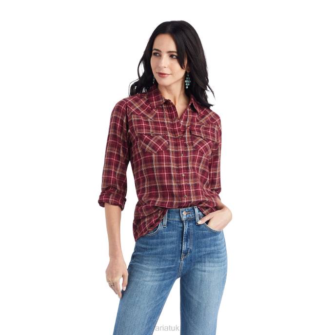 Ariat REAL Trail Blaze Shirt Women D0X62845 Trailblaze Plaid Tops