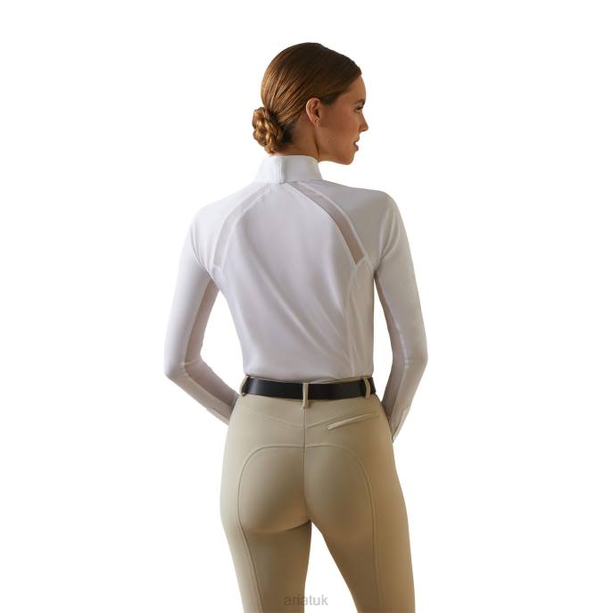 Ariat Sunstopper Pro 2.0 Show Shirt Women D0X63669 White/Oscar Tops