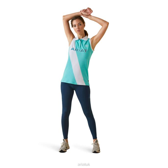 Ariat Taryn Polo Women D0X63293 Pool Blue Tops
