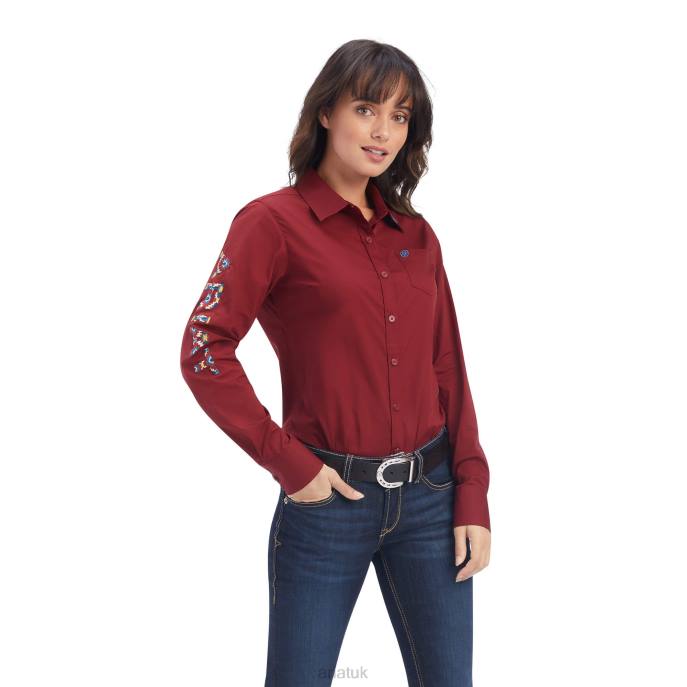 Ariat Team Kirby Stretch Shirt Women D0X62781 Rouge Red Tops