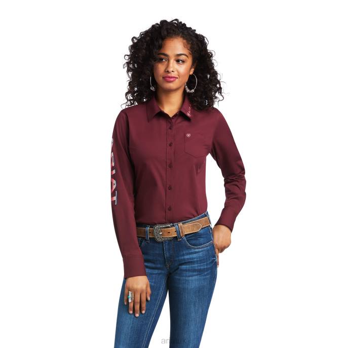 Ariat Team Kirby Stretch Shirt Women D0X62841 Zinfandel Tops