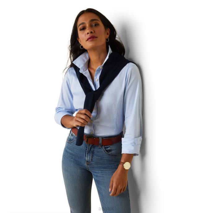 Ariat Tomales Shirt Women D0X63099 Powder Blue Tops