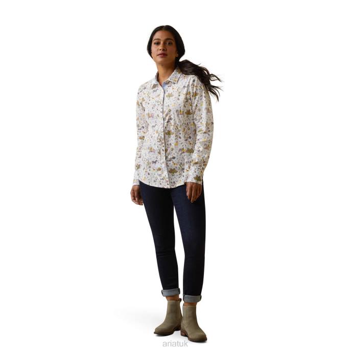 Ariat Tomales Shirt Women D0X63100 Folkore Print Tops