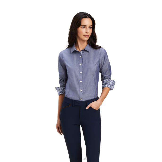 Ariat Tomales Shirt Women D0X63166 Navy Pinpoint Tops