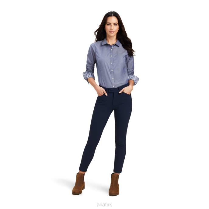 Ariat Tomales Shirt Women D0X63166 Navy Pinpoint Tops
