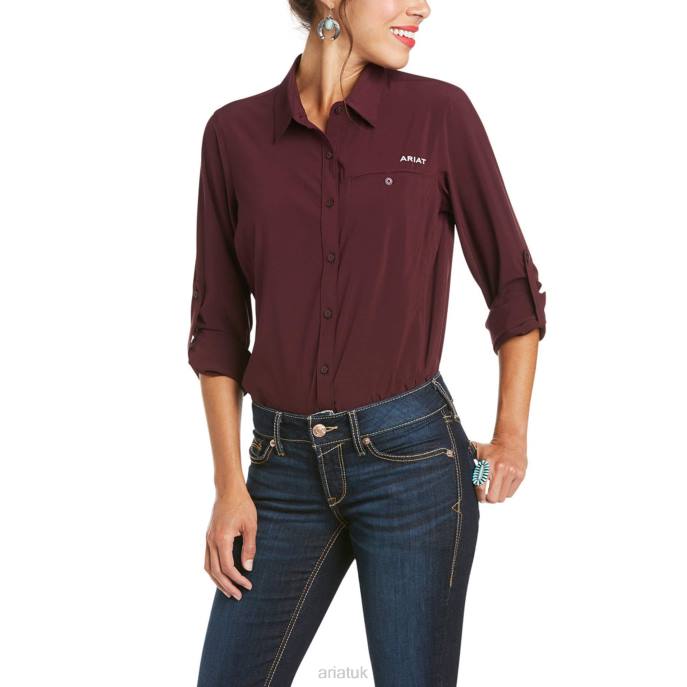 Ariat VentTEK Stretch Shirt Women D0X62772 Malbec Tops