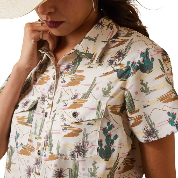 Ariat Western VENTEK Shirt Women D0X62764 Desert Scene Print Tops