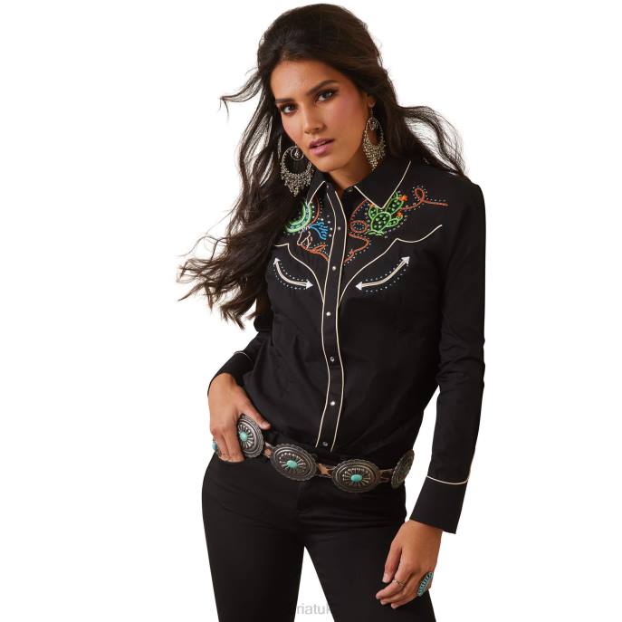 Ariat Wynette Shirt Women D0X62770 Black Tops