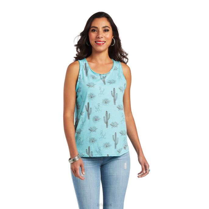 Ariat Cactus Desert Tank Women D0X62846 Multi Print Tops