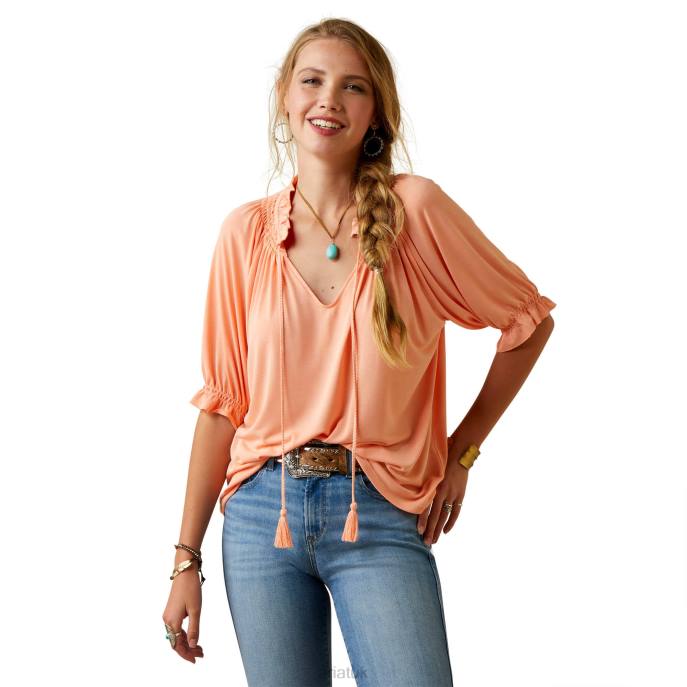 Ariat Petunia Top Women D0X63279 Papaya Punch Tops