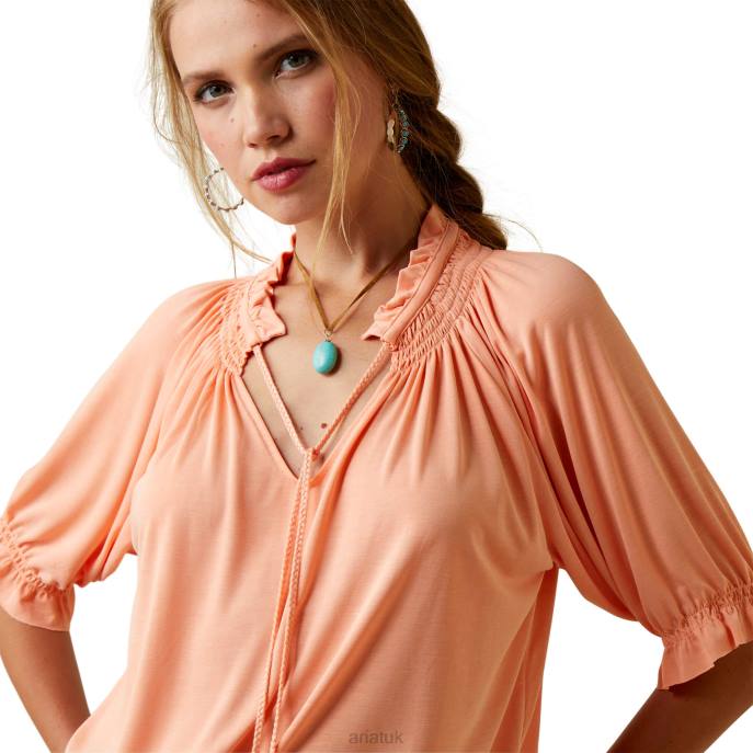 Ariat Petunia Top Women D0X63279 Papaya Punch Tops