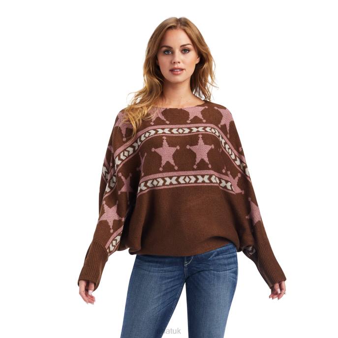 Ariat Lawless Sweater Women D0X63358 Fondue Fudge Tops