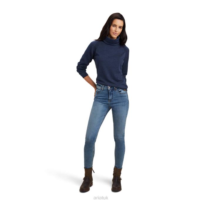 Ariat Lexi Sweater Women D0X63320 Heather Navy Tops