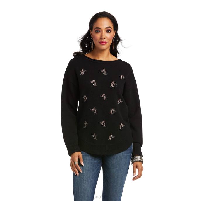 Ariat All Boots Sweatshirt Women D0X63470 Black Tops