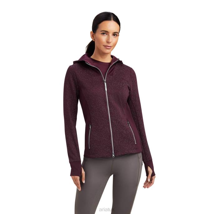 Ariat Lumina Full Zip Sweatshirt Women D0X63401 Mulberry Tops