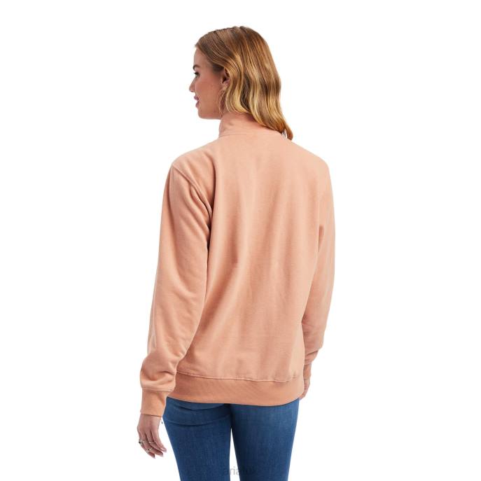 Ariat REAL Scenic 1/2 Zip Sweatshirt Women D0X63321 Palm Tops