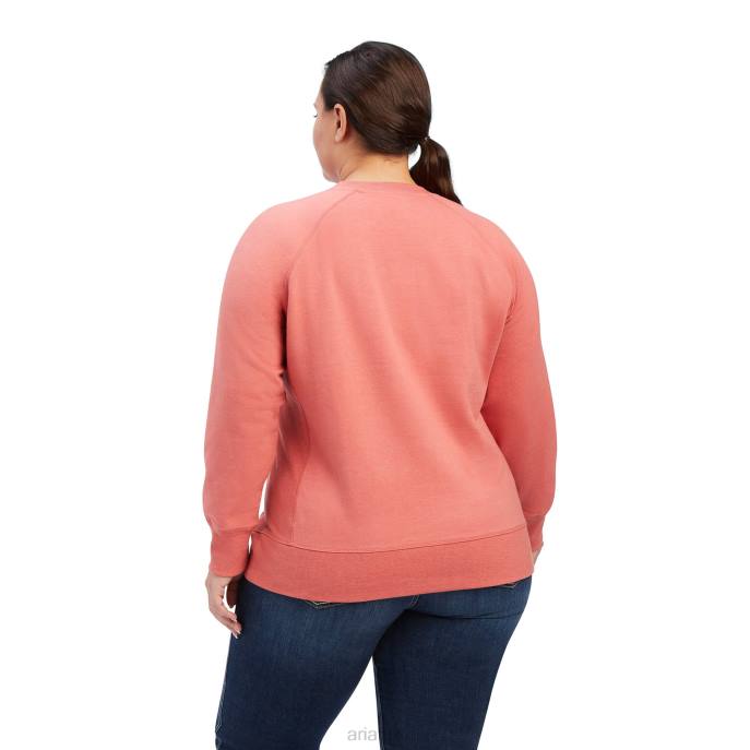 Ariat Rebar Workman Washed Fleece Sweatshirt Women D0X63087 Faded Rose Heather Tops