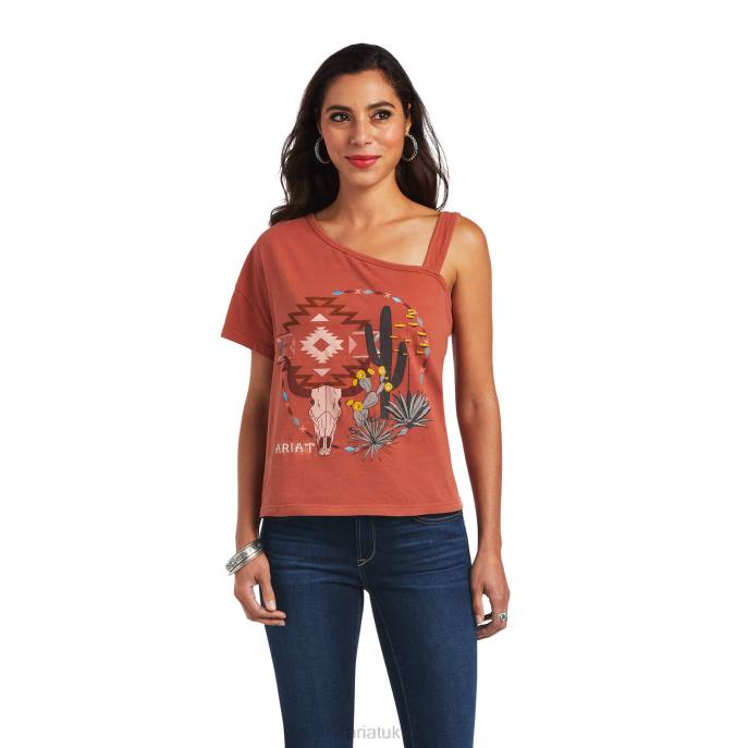 Ariat Around and Around Tee Women D0X62855 Redwood Burl Tops