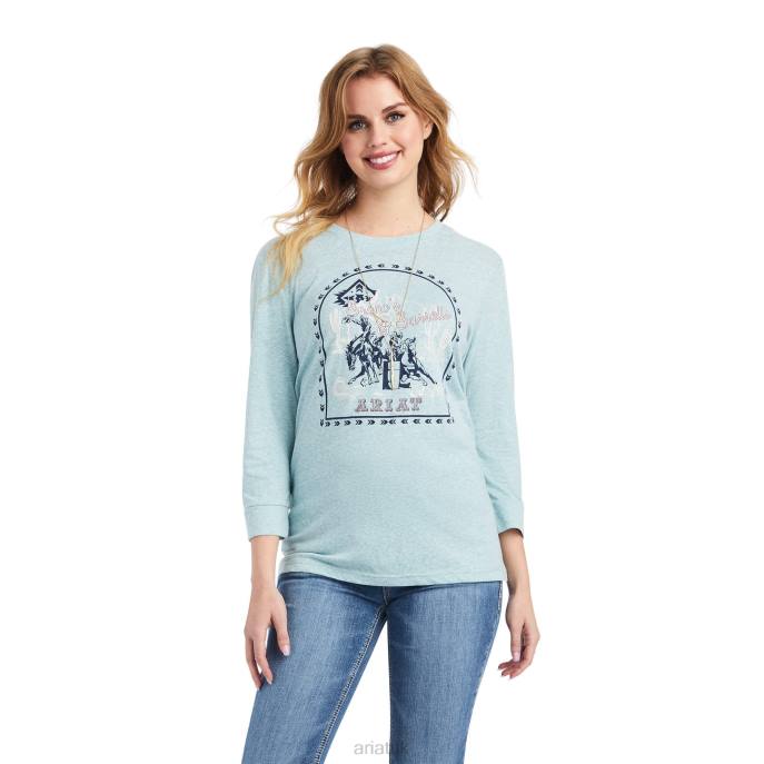 Ariat Broncs and Barrels Tee Women D0X63232 Arctic Tops